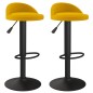 vidaXL Taburetes de cocina 2 unidades terciopelo amarillo vidaXL Taburetes de cocina 2 unidades terciopelo amarillo
