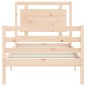 vidaXL Estructura de cama con cabecero madera maciza 90x200 cm
