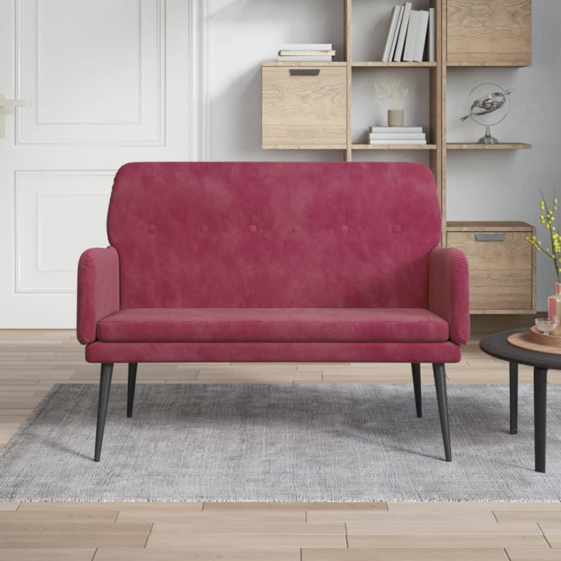 vidaXL Banco de terciopelo rojo tinto 108x79x79 cm