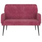 vidaXL Banco de terciopelo rojo tinto 108x79x79 cm