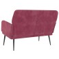 vidaXL Banco de terciopelo rojo tinto 108x79x79 cm