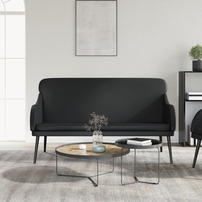 vidaXL Banco de cuero sintético negro 110x76x80 cm vidaXL Banco de cuero sintético negro 110x76x80 cm