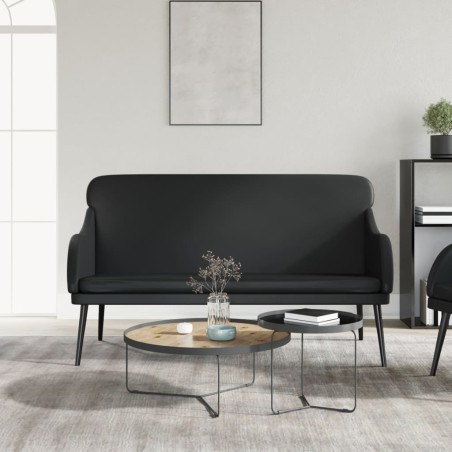 vidaXL Banco de cuero sintético negro 110x76x80 cm