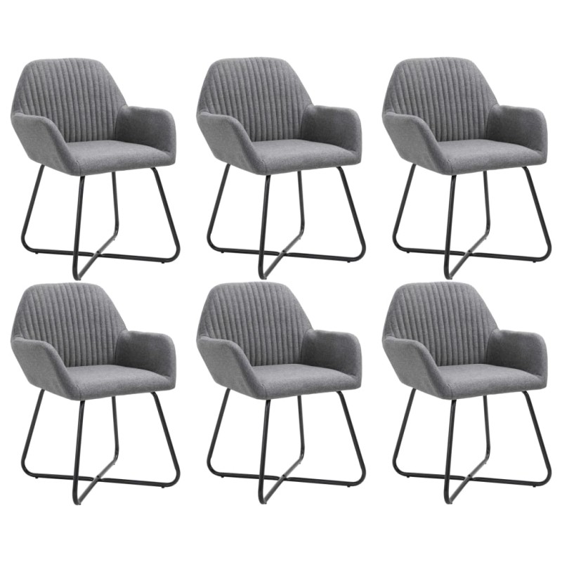vidaXL Sillas de comedor 6 unidades de tela gris oscuro