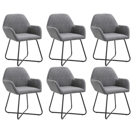 vidaXL Sillas de comedor 6 unidades de tela gris oscuro