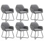 vidaXL Sillas de comedor 6 unidades de tela gris oscuro