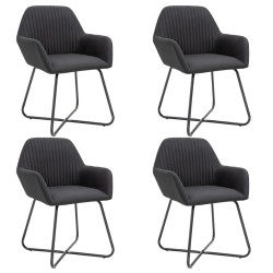 vidaXL Sillas de comedor 4 unidades de tela negra