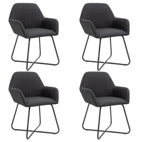 vidaXL Sillas de comedor 4 unidades de tela negra
