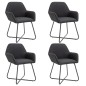 vidaXL Sillas de comedor 4 unidades de tela negra vidaXL Sillas de comedor 4 unidades de tela negra
