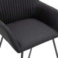vidaXL Sillas de comedor 4 unidades de tela negra vidaXL Sillas de comedor 4 unidades de tela negra