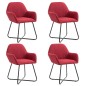 vidaXL Sillas de comedor 4 unidades de tela color vino tinto vidaXL Sillas de comedor 4 unidades de tela color vino tinto