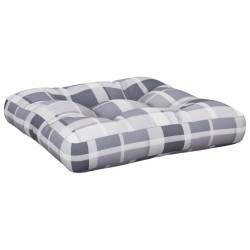 vidaXL Cojín para sofá sofá de palets tela a cuadros gris 58x58x10 cm