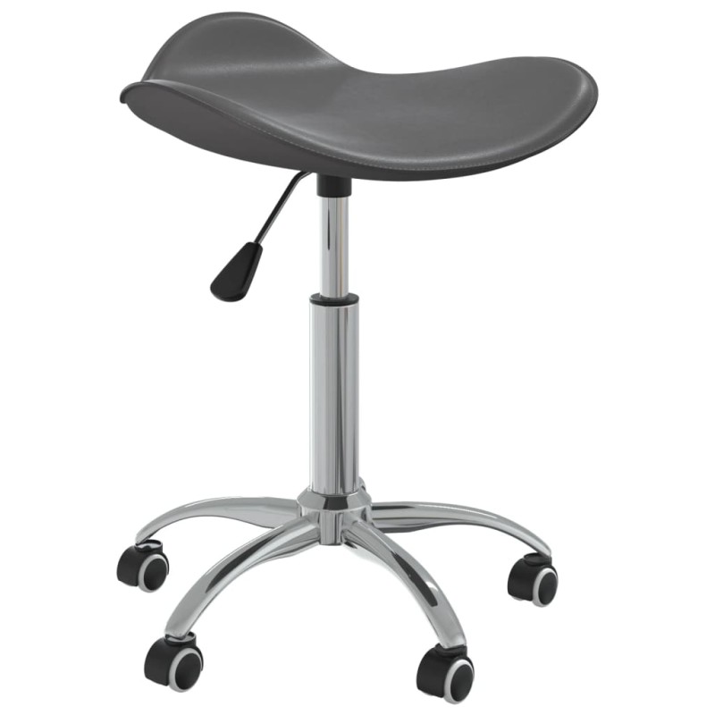 vidaXL Taburete de salón de belleza de cuero sintético gris
