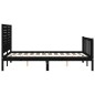 vidaXL Estructura de cama con cabecero madera maciza negro 140x200 cm vidaXL Estructura de cama con cabecero madera maciza negro 140x200 cm