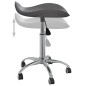 vidaXL Taburete de salón de belleza de cuero sintético gris
