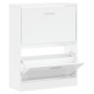 vidaXL Mueble zapatero madera contrachapada blanco brillo 63x24x81 cm vidaXL Mueble zapatero madera contrachapada blanco brillo 63x24x81 cm