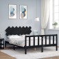 vidaXL Estructura de cama con cabecero madera maciza negro 140x200 cm vidaXL Estructura de cama con cabecero madera maciza negro 140x200 cm
