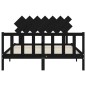 vidaXL Estructura de cama con cabecero madera maciza negro 140x200 cm vidaXL Estructura de cama con cabecero madera maciza negro 140x200 cm