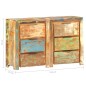 vidaXL Cajonera de madera maciza reciclada 118x33x75 cm