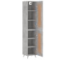 vidaXL Aparador de madera contrachapada gris hormigón 34,5x34x180 cm vidaXL Aparador de madera contrachapada gris hormigón 34,5x34x180 cm