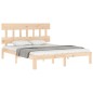 vidaXL Estructura de cama con cabecero madera maciza 160x200 cm