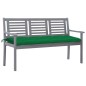 vidaXL Banco de jardín 3 plazas madera eucalipto gris y cojín 150 cm vidaXL Banco de jardín 3 plazas madera eucalipto gris y cojín 150 cm