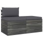 vidaXL Muebles de jardín de palets 2 piezas cojines madera maciza pino vidaXL Muebles de jardín de palets 2 piezas cojines madera maciza pino