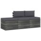 vidaXL Muebles de jardín de palets 3 piezas cojines madera maciza pino vidaXL Muebles de jardín de palets 3 piezas cojines madera maciza pino
