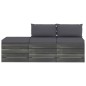 vidaXL Muebles de jardín de palets 3 piezas cojines madera maciza pino vidaXL Muebles de jardín de palets 3 piezas cojines madera maciza pino