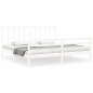 vidaXL Estructura cama de matrimonio con cabecero madera maciza blanco vidaXL Estructura cama de matrimonio con cabecero madera maciza blanco