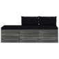 vidaXL Muebles de jardín de palets 3 piezas cojines madera maciza pino