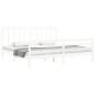 vidaXL Estructura cama de matrimonio con cabecero madera maciza blanco vidaXL Estructura cama de matrimonio con cabecero madera maciza blanco