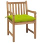 vidaXL Sillas de jardín 2 uds madera de teca y cojines verde brillante vidaXL Sillas de jardín 2 uds madera de teca y cojines verde brillante