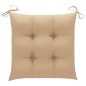 vidaXL Silla mecedora de madera maciza de teca con cojín beige vidaXL Silla mecedora de madera maciza de teca con cojín beige