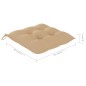vidaXL Silla mecedora de madera maciza de teca con cojín beige vidaXL Silla mecedora de madera maciza de teca con cojín beige