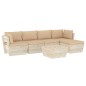 vidaXL Muebles de jardín de palets 6 piezas y cojines madera de abeto 