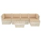 vidaXL Muebles de jardín de palets 6 piezas y cojines madera de abeto 