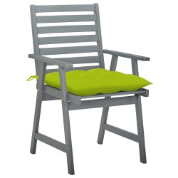 vidaXL Sillas de comedor jardín 2 uds madera maciza acacia con cojines