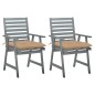 vidaXL Sillas de comedor jardín 2 uds madera maciza acacia con cojines vidaXL Sillas de comedor jardín 2 uds madera maciza acacia con cojines