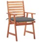vidaXL Sillas comedor de jardín 3 uds madera maciza acacia y cojines vidaXL Sillas comedor de jardín 3 uds madera maciza acacia y cojines