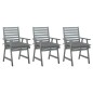vidaXL Sillas comedor de jardín 3 uds madera maciza acacia y cojines vidaXL Sillas comedor de jardín 3 uds madera maciza acacia y cojines