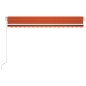 vidaXL Toldo automático LED sensor de viento naranja marrón 400x350 cm vidaXL Toldo automático LED sensor de viento naranja marrón 400x350 cm