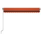 vidaXL Toldo retráctil manual con luz LED 400x350 cm naranja y marrón vidaXL Toldo retráctil manual con luz LED 400x350 cm naranja y marrón