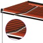 vidaXL Toldo retráctil manual con luz LED 400x350 cm naranja y marrón vidaXL Toldo retráctil manual con luz LED 400x350 cm naranja y marrón