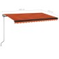 vidaXL Toldo retráctil manual con luz LED 400x350 cm naranja y marrón vidaXL Toldo retráctil manual con luz LED 400x350 cm naranja y marrón