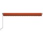 vidaXL Toldo retráctil manual naranja y marrón 500x350 cm vidaXL Toldo retráctil manual naranja y marrón 500x350 cm