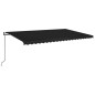 vidaXL Toldo automático LED sensor de viento gris antracita 500x350 cm vidaXL Toldo automático LED sensor de viento gris antracita 500x350 cm