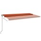 vidaXL Toldo automático LED sensor de viento naranja marrón 600x350 cm vidaXL Toldo automático LED sensor de viento naranja marrón 600x350 cm