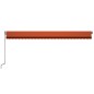 vidaXL Toldo automático LED sensor de viento naranja marrón 600x350 cm vidaXL Toldo automático LED sensor de viento naranja marrón 600x350 cm