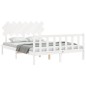 vidaXL Estructura de cama matrimonio con cabecero madera maciza blanco vidaXL Estructura de cama matrimonio con cabecero madera maciza blanco